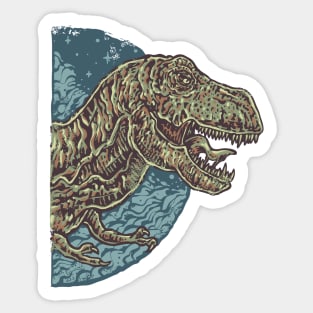 angry face raptor dinosaur Sticker